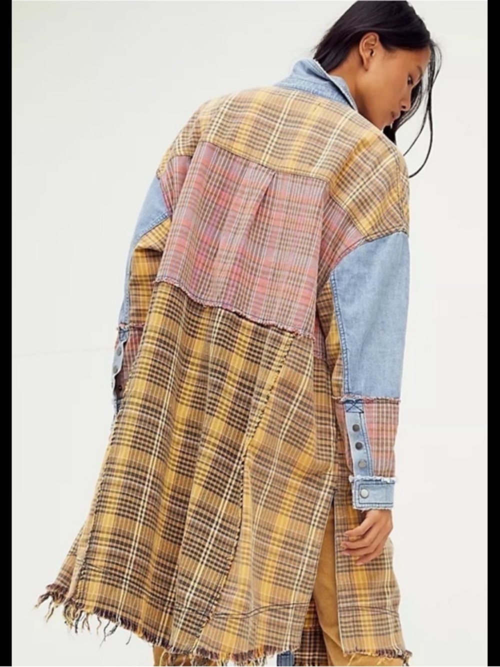 Sedona Plaid Tunic Plaid Duster Shirt Dress S - Picture 2 of 12